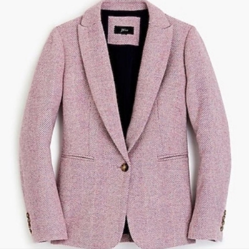 J. Crew Women's 8 Parke Lilac Tweed Wool Blazer